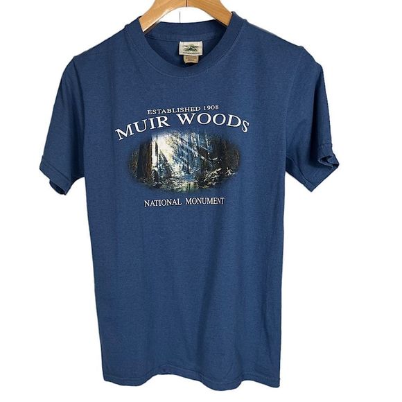 Eco Mountain Muir Woods National Monument Shirt | Colors: Blue & White | Size: S - Picture 2 of 6